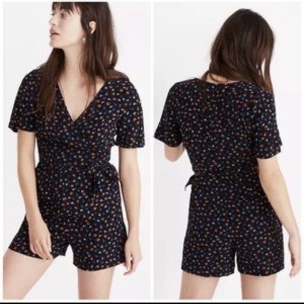 Madewell Wrap-Front Romper in Prairie Posies / 2